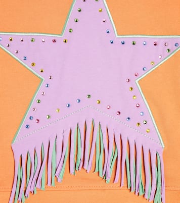 Sudadera de jersey de algodón con flecos | Stella McCartney Kids