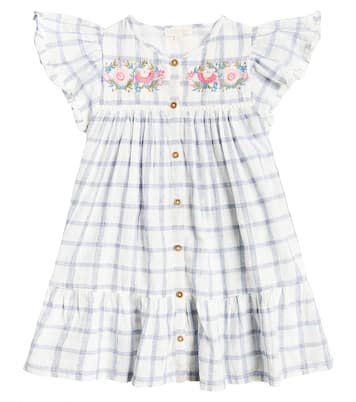 Besticktes Kleid Carlina aus Baumwolle und Leinen | Louise Misha