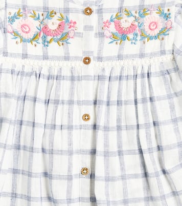 Besticktes Kleid Carlina aus Baumwolle und Leinen | Louise Misha