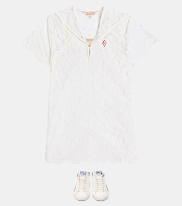 Sneakers in pelle con glitter | Golden Goose Kids