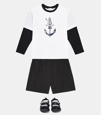 Camiseta en jersey de algodón estampada | Dolce&Gabbana Kids