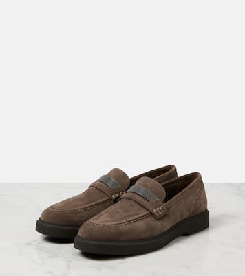 Loafers Monili aus Veloursleder | Brunello Cucinelli