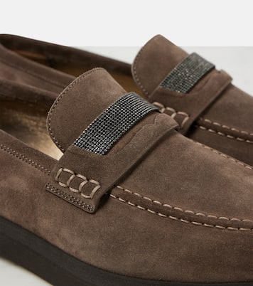 Loafers Monili aus Veloursleder | Brunello Cucinelli
