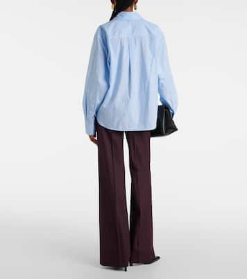 Camicia cropped in cotone a righe  | Victoria Beckham