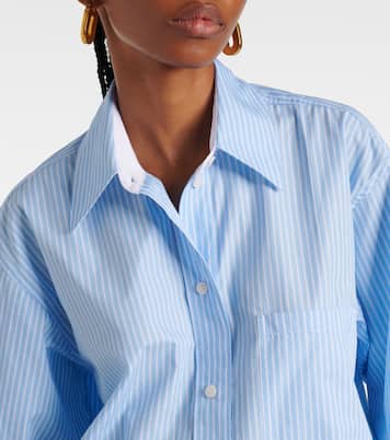 Camicia cropped in cotone a righe  | Victoria Beckham