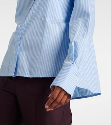 Camicia cropped in cotone a righe  | Victoria Beckham
