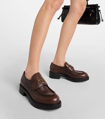 Loafers Chocolate aus Leder | Prada