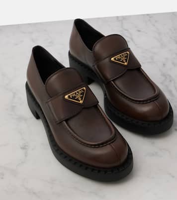 Loafers Chocolate aus Leder | Prada