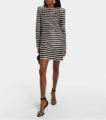 Sequined striped minidress | Balmain