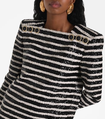 Sequined striped minidress | Balmain