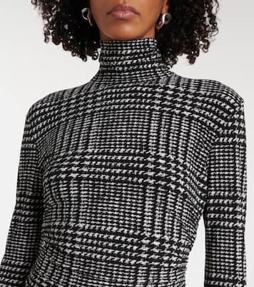 Turtleneck plaid minidress | Norma Kamali