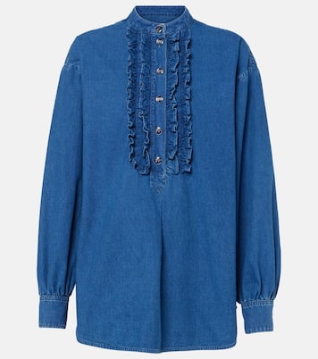 Blusa en denim con volantes | Valentino