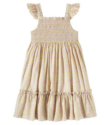 Vestido fruncido de algodón floral | Patachou