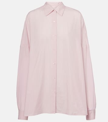 Camicia oversize in misto cotone a righe | Dries Van Noten