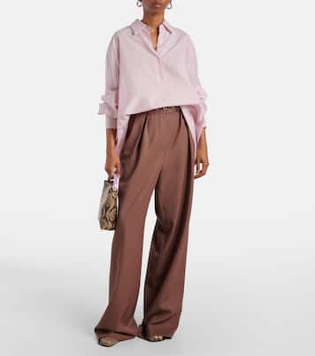 Camicia oversize in misto cotone a righe | Dries Van Noten