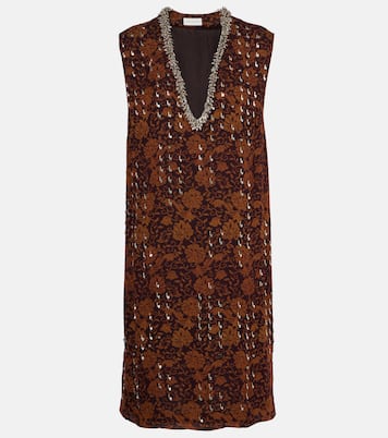 Abito midi in georgette con decorazioni | Dries Van Noten