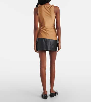 Top in raso con cut-out e applicazioni | Coperni