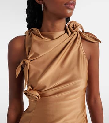 Top in raso con cut-out e applicazioni | Coperni