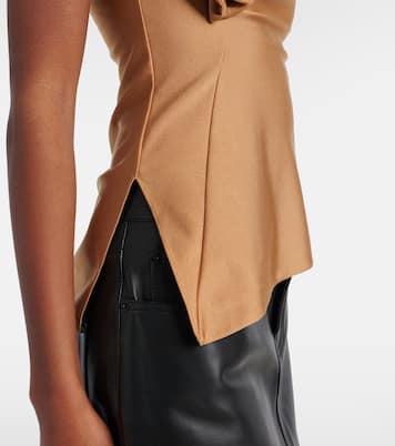 Top in raso con cut-out e applicazioni | Coperni