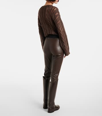 Schmale Hose aus Leder | Brunello Cucinelli