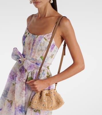 Cinch Small embellished raffia tote bag | Jimmy Choo