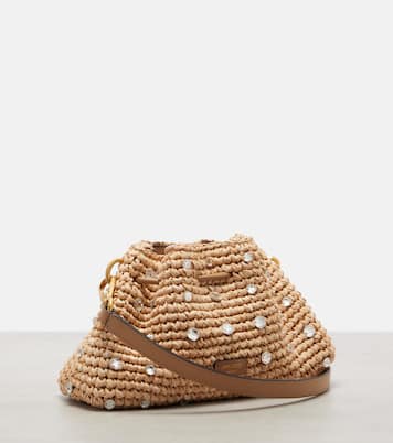 Cinch Small embellished raffia tote bag | Jimmy Choo