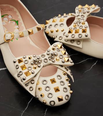 Verzierte Ballerinas Bowow aus Leder | Valentino Garavani