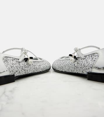 Eleri glitter leather ballet flats | Jimmy Choo