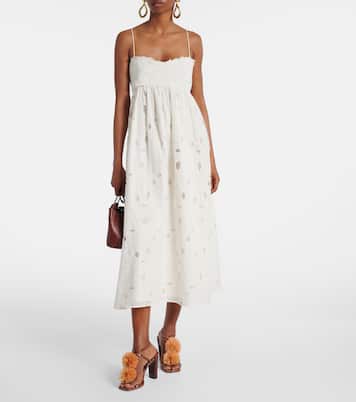 Abito midi Marina in organza di cotone con stampa floreale | Ulla Johnson