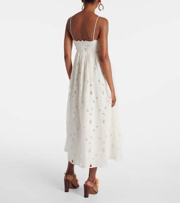 Abito midi Marina in organza di cotone con stampa floreale | Ulla Johnson