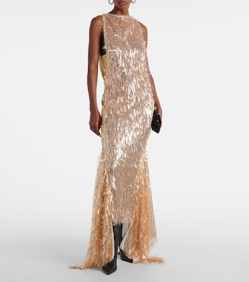 Tiara sequinned asymmetric gown  | Maticevski