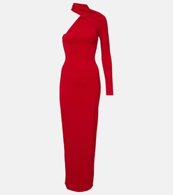 One-shoulder crêpe maxi dress | Courrèges