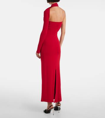 One-shoulder crêpe maxi dress | Courrèges