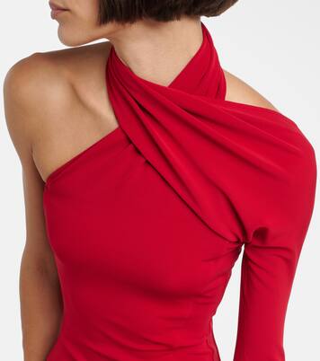 One-shoulder crêpe maxi dress | Courrèges