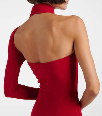 One-shoulder crêpe maxi dress | Courrèges