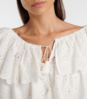 Broderie anglaise tiered cotton top | Rixo