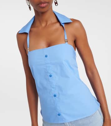 Halterneck cotton top | Coperni