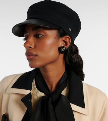 Gorra newsboy en mezcla de lana con VLogo | Valentino