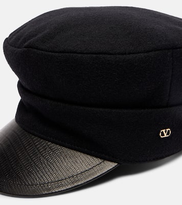 Gorra newsboy en mezcla de lana con VLogo | Valentino