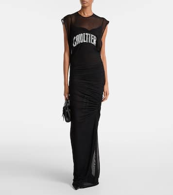 Vestido largo de malla con lentejuelas | Jean Paul Gaultier