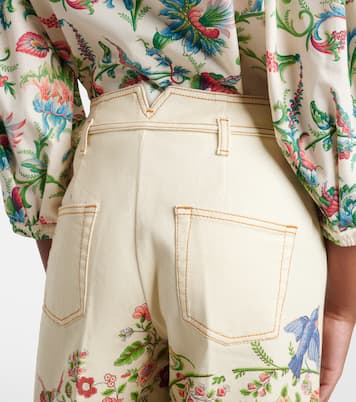 Jeans anchos estampados con cinturón | Etro