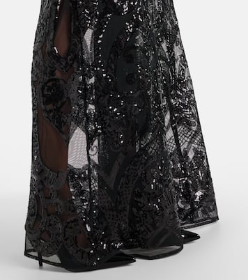 Jumpsuit Obie aus Mesh mit Pailletten | Norma Kamali