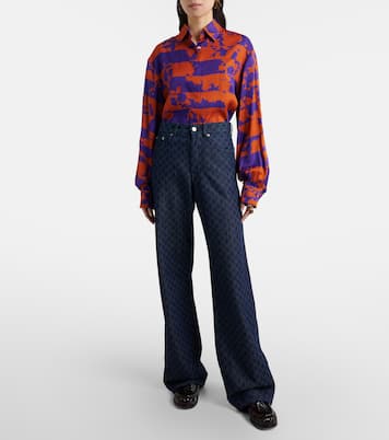 Jeans anchos florales | Dries Van Noten