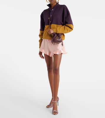 Scalloped silk satin shorts | Saint Laurent