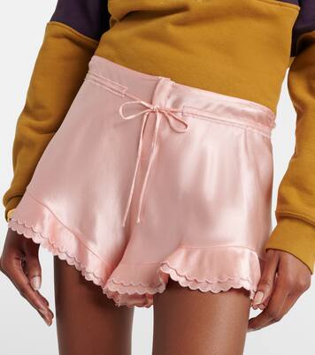Scalloped silk satin shorts | Saint Laurent