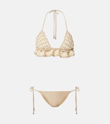 Wanderlust crochet and lamé bikini | Zimmermann
