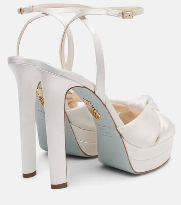 Sandales de mariée Cupid 130 en satin de soie | Aquazzura