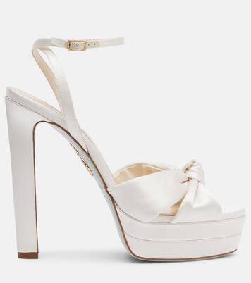 Sandales de mariée Cupid 130 en satin de soie | Aquazzura
