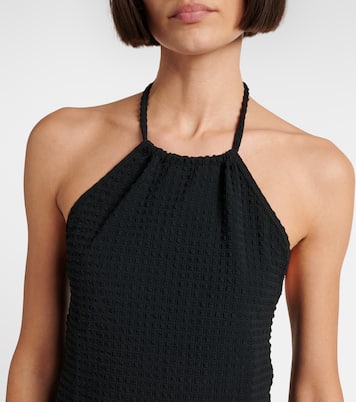 Halterneck seersucker minidress | Hunza G