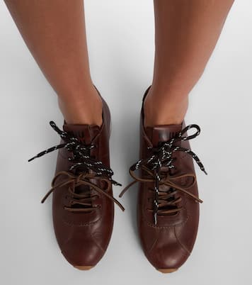 Plume leather sneakers  | Miu Miu